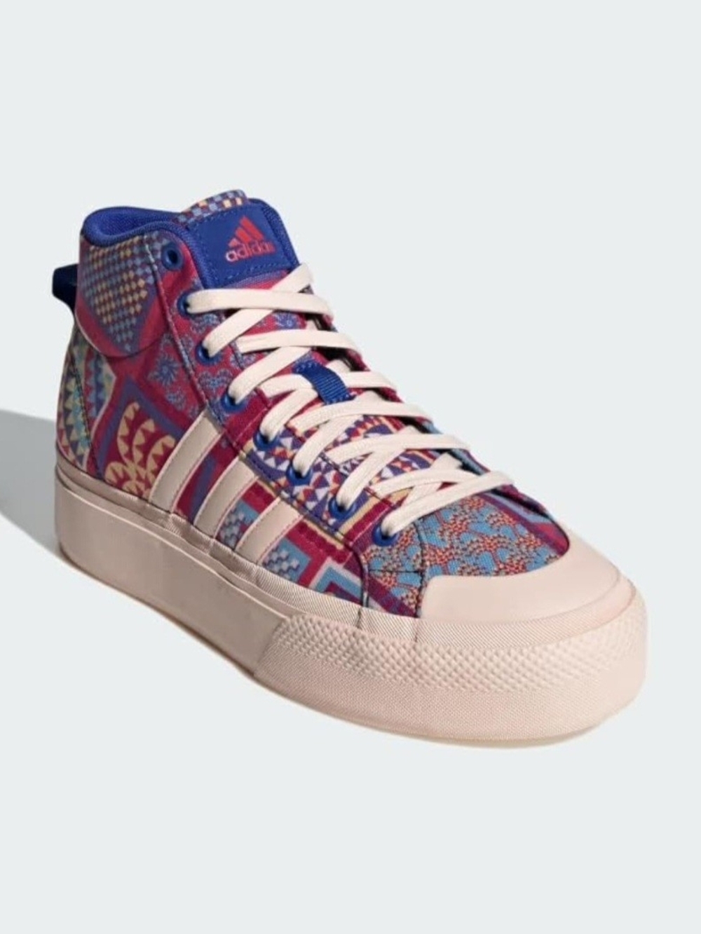 adidas Women's Pink & Blue High-Top Casual Sneaker